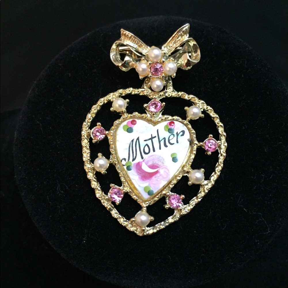 Vintage “Mother” Heart Brooch / Pin